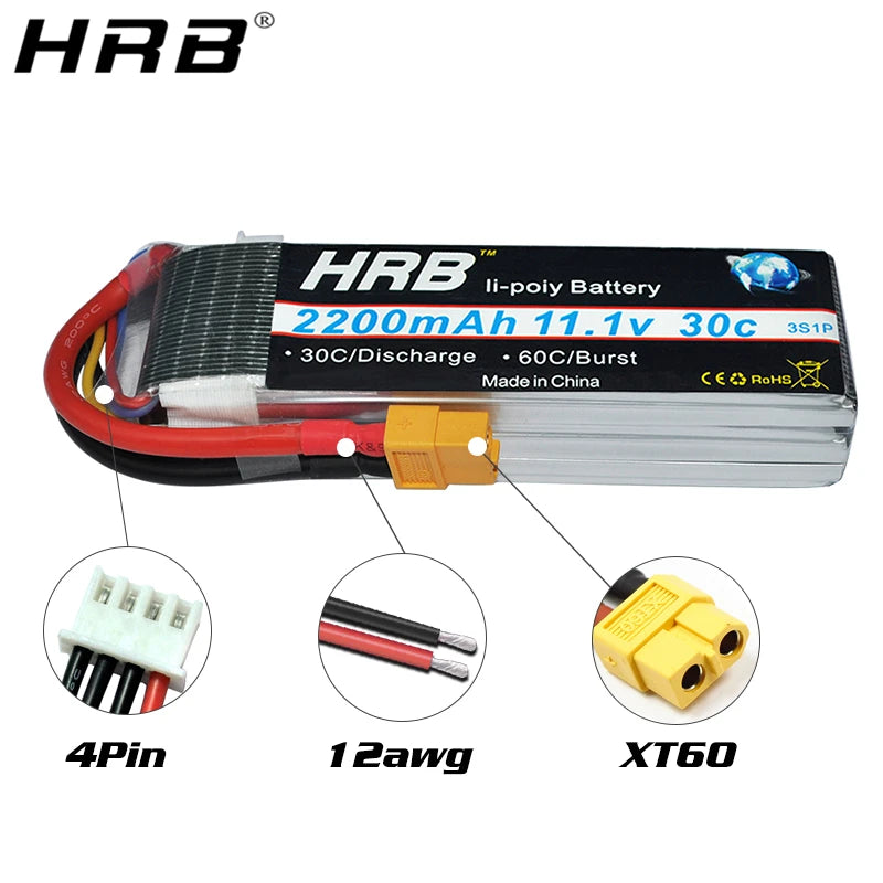 HRB Lipo Battery 3S 2200mah XT60